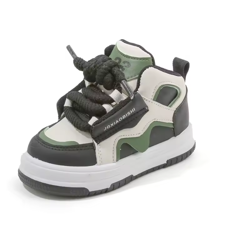 Los niños zapatos deportivos 2025 primavera y otoño de los niños zapatos casuales de la junta de alta parte superior de las niñas zapatos de pan dopamina bebé papá zapatos - 1