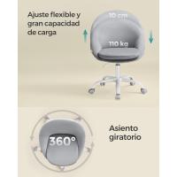 Silla de Oficina en Casa, Silla Giratoria de Algodón y Lino, Silla de Escritorio, Acolchada con Espuma, Altura Ajustable, para Estudio, Dormitorio, Azul Pálido OBG020Q01 - details 62