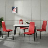 Sillas de Comedor Juego de 4 Sillas de Metal para Cocina, Silla de Mesa Comoda Silla con Asiento Tapizado, Negro - details 89