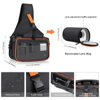 PULUZ-Bolso triangular para cámara SLR, mochila impermeable, bandolera de hombro con lente extraíble - details 1