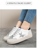 Nuevos zapatos ligeros de junta antideslizante suela suave de las mujeres de la plataforma casual zapatos de moda estrella blanco zapatos. - details 7