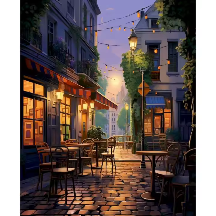 RUOPOTY-pintura por números Diy, Kits de paisaje callejero, pintura acrílica por números, regalo único para ilustraciones de adultos - 1