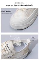 Nuevos Zapatos Blancos Transpirables, Versátiles Zapatos Casuales Delgados De Encaje De Suela Gruesa - details 9