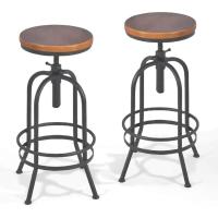 Bar industriales, estilo retro de 26 a 32.3 pulgadas, silla de cocina extra alta, altura ajustable, totalmente - details 0