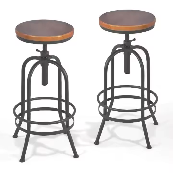 Bar industriales, estilo retro de 26 a 32.3 pulgadas, silla de cocina extra alta, altura ajustable, totalmente - 1