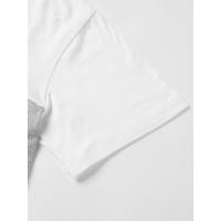 Camiseta deportiva informal de manga corta de verano para hombre, con costuras tricolores y cuello en V con muescas, estilo Henry - details 4