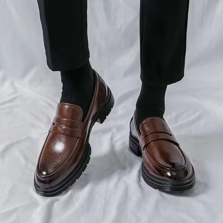 Productos Dropshipping 2025, vestido informal para hombre del Reino Unido, zapatos de boda de cuero estilo caminar, negocios - 1
