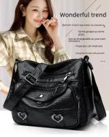 Bolso cruzado de cuero suave de gran capacidad para mujer, bolso de mamá moderno, combina con el día a día - details 1