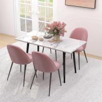 Pack de 4 Sillas de Comedor Modernas Sillas de Cocina Tapizada en Terciopelo con Respaldo Alto y Patas de Acero para Sala de Estar 50x52x83 cm - details 7