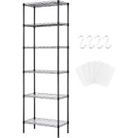 Estantería de metal de 6 niveles, unidad de almacenamiento de cocina de alambre, estante de pie resistente para organización de lavandería (plateado) - details 14