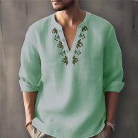 Blusa de algodón para hombre, camiseta informal de media manga con cuello Henley, talla grande, negro, blanco, gris, verde, 3xl, 2xl - details 1