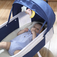 Cuna mecedora portátil para recién nacido, cuna automática, color rosa, azul y gris - details 8