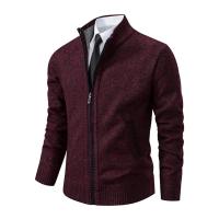 Abrigo deportivo informal para hombre, cárdigan cálido de lana con cremallera, cuello alto, Color sólido, otoño e invierno - details 14