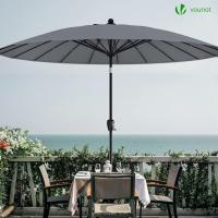 Sombrilla de Playa Grande Parasol Inclinable con Manivela Protección UV para Patio, Jardín, Piscina, Exterior Gris - details 17