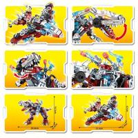 Bloques de construcción para niños, juguete de ladrillos para armar dinosaurio Mecha 2 en 1, con mecanismo Jurásico de Indominus - details 3
