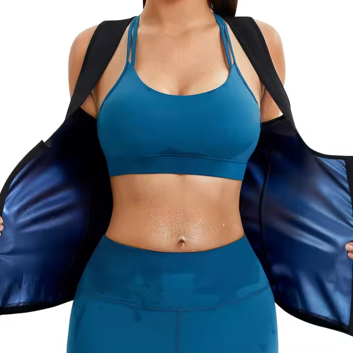 Camiseta sin mangas de neopreno para mujer, traje de sauna para mujer, chaleco de sauna, camiseta sin mangas, entrenador - 1