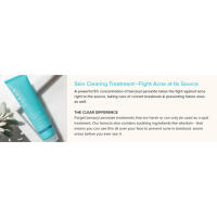 This acne treatment contains benzoyl peroxide that prevents breakouts and stops current breakouts.