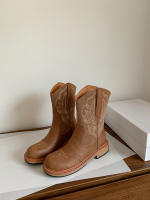 Botas de Vaquero Occidentales Retro Británicas Nuevas Botas Cortas para Mujeres Otoño 2025 - details 22