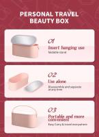 Espejo de maquillaje iluminado con estuche de almacenamiento, luz LED recargable, portátil, caja de belleza - details 3