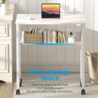 Escritorio Plegable Pequeño Estante de Almacenamiento con Ruedas Montaje Fácil - details 5