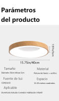 Lámpara colgante LED redonda con rayas de madera 40 cm, 30 W, 3000 lúmenes, control remoto - details 8