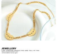 Collar delicado para mujer con colgante de labios abiertos de sonrisa, diseño exagerado de personalidad hip hop, chapado en acero titanio y oro de 18K, estilo nicho. - details 5