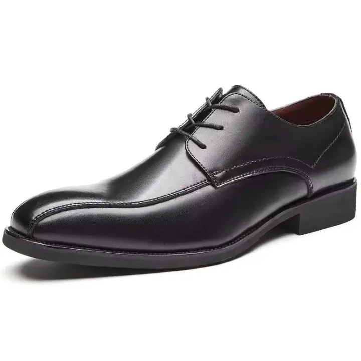 Nuevos zapatos de cuero de moda para hombres y zapatos formales casuales sólidos de goma Oxford - 1
