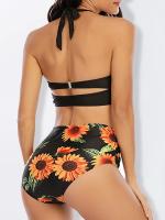 Conjunto de Bikini con realce para mujer, bañador Sexy de cintura alta, traje de baño Floral, ropa de playa 2023 - details 8