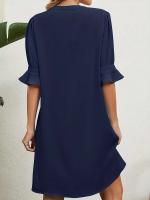 Vestido con Mangas Bordadas Sueltas de 2023 Mayo 4 Cuello en V Moda de Verano para Mujeres de Europa y América - details 10