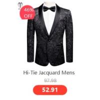 Chaleco de seda sólida para hombre, corbata de color champán, rosa, azul, verde, morado y rojo, gemelos de pañuelo, clips formales para boda y negocios - details 74