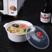 Fiambrera redonda de plástico para cocinar al vapor, utensilio de cocina para calentar el microondas, para mantener la comida fresca - details 3