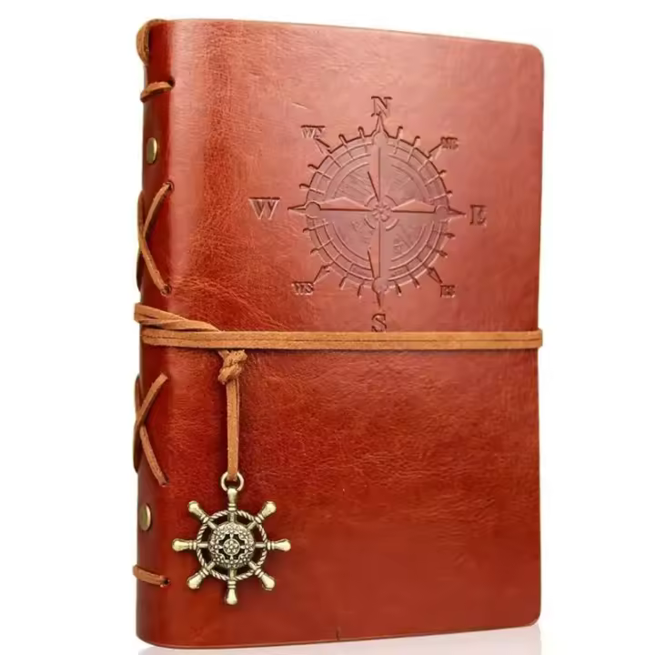 Cuaderno Retro de Cuero Suave Agenda con Cubierta Libro de Bocetos de Papel Kraft Reemplazable - 1