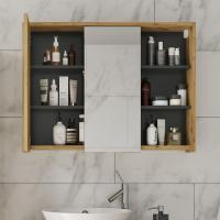 Armario con Espejo para baño , Antracita/Blanco, 100 x 75 cm - details 12