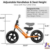 años, Edad 18 Meses a 5 años, Bicicleta de Empuje de 12 Pulgadas con Placa Individual (3 juegos de pegatinas incluidas), Bicicleta de regalo para 2-3 niños y niñas - details 10