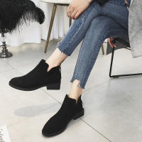 Botas de cuero pequeñas para mujer de estilo británico Nuevas botas cortas con tacón grueso y suelo plano - details 4