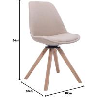 Tapizada En Tela & con Base De Madera I Silla De Comedor Giratoria & En Estilo Nórdico, Color:Crema, - details 2