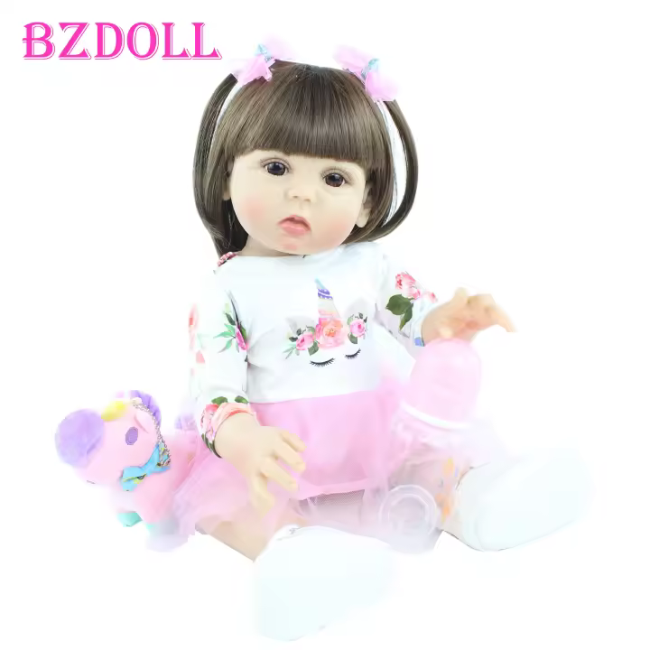 Muñeca realista de 19 pulgadas para niña, juguete de bebé Reborn De 48 CM con cuerpo de silicona suave completo, bonito vestido hecho a mano, regalo de cumpleaños - 1