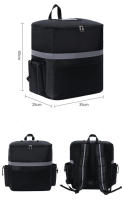 Bolsa térmica extra grande de 35L, impermeable, negra, con asa para el hombro, para entrega y capacidad para alimentos frescos. - details 4