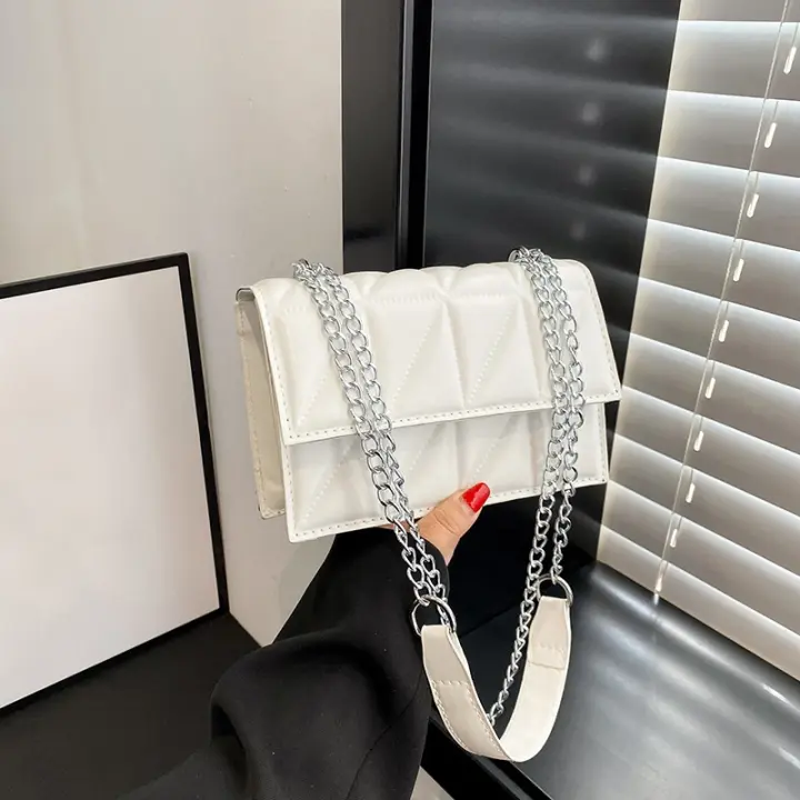 Bolso con asa de cuero de PU para mujer, bolso cruzado con correa de cadena para mujer - 1