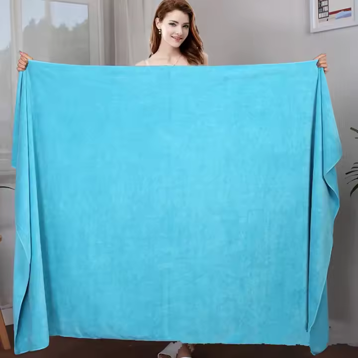 famgem Toallas De Baño De Microfibra Super Absorbentes Suaves Y Secado Rápido Tamaño Oversize Multifuncionales Para Viajes Deportes Spa Color Azul - 1