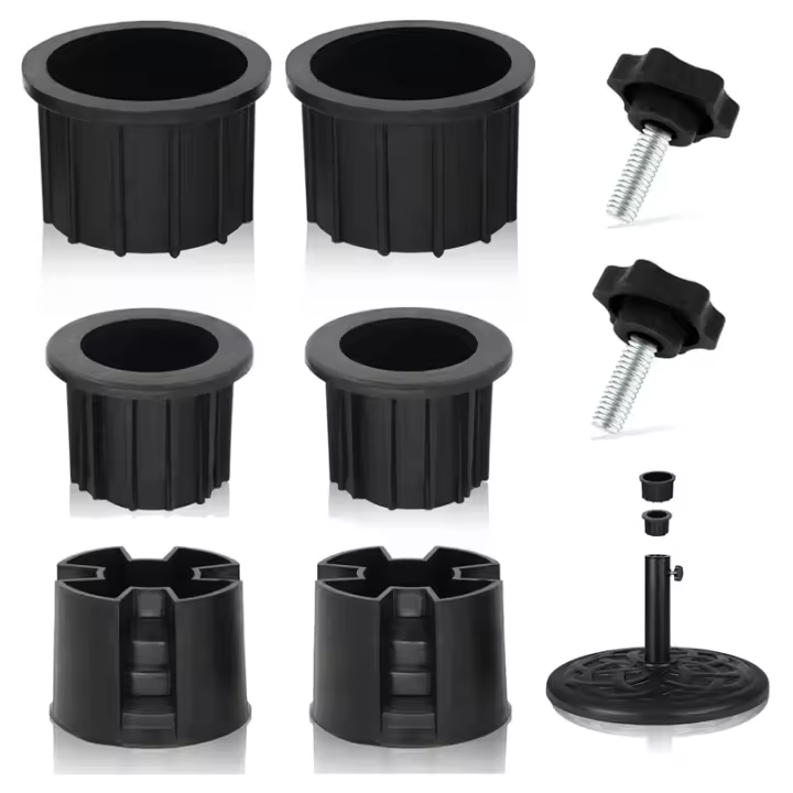 Soporte de Base de sombrilla de 8 piezas, cubierta de enchufe de anillo de agujero y tapa, soporte de sombrilla de Patio, piezas de repuesto, soporte estabilizador de Base - 1