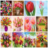 RUOPOTY-pintura moderna por números, imagen hecha a mano, dibujo de flores, pinturas interiores, regalo personalizado - details 0