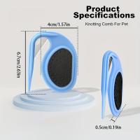 Peines de anudado piezas para mascotas, herramienta de aseo para gatos y perros, desenredante antideslizante azul con cuchillas ocultas para quitar nudos de pelo, 2 uds. - details 6