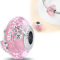 Cuentas de circonita Rosa de Plata de Ley 925, dijes compatibles con Pulsera Original de plata 925 para la fabricación de joyas - details 1
