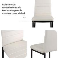 Sillas de Comedor de 4 Piezas Elegantes Resalto Alto, Asiento Ergonómico, Diseño con Costuras Decorativas Material de Piel Sintética, Estructura de Acero - details 38