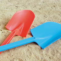 Pala de Playa de Madera para Niños Punta de Acero Inoxidable Plástico Engrosado - details 3