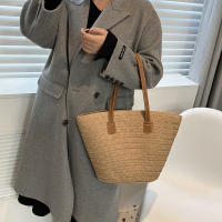 Bolso de viaje con asa superior para mujer, bolsa Bohemia de paja tejida de gran capacidad para verano - details 8