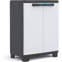 Armario Linear Escobero Almacenamiento de Resina con 2 Puertas y 3 Baldas Negro/Gris - details 15