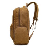 Mochila de lona de moda para hombre, bolso escolar informal Retro, Asa superior y gran capacidad, mochila d - details 11