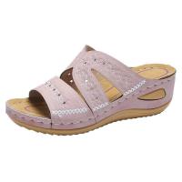 Zapatillas de tacón de cuña para mujer, zapatos informales de verano - details 1